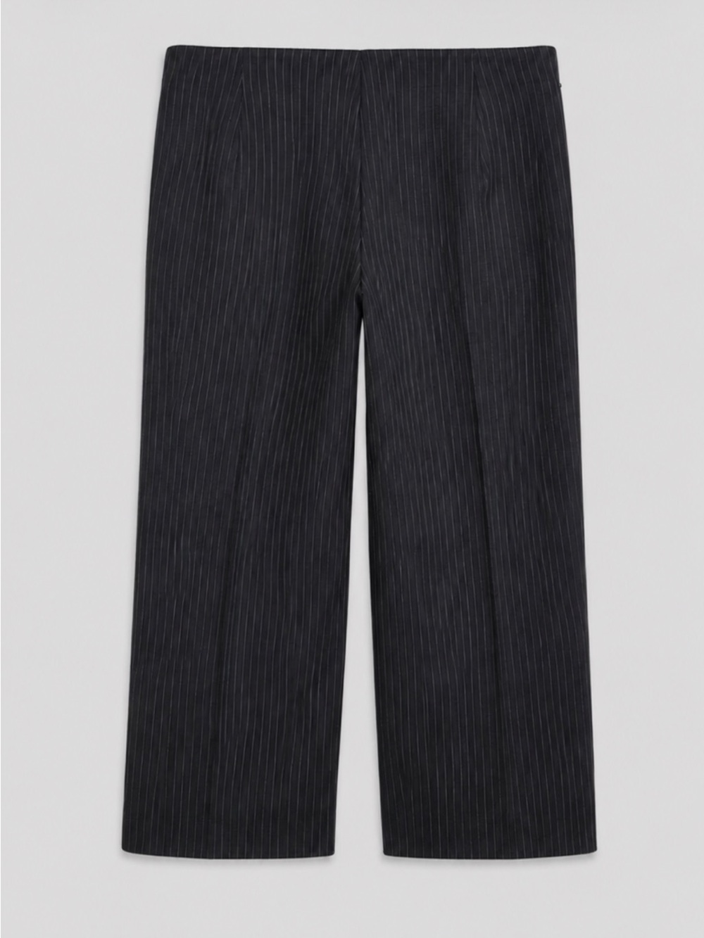 Cop Copine Pantacourt Dark Charcoal Gray Pinstripe Cropped Wide Leg Pants Medium - Picture 3 of 6